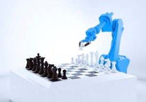 Robotic arm playing chess, artwork